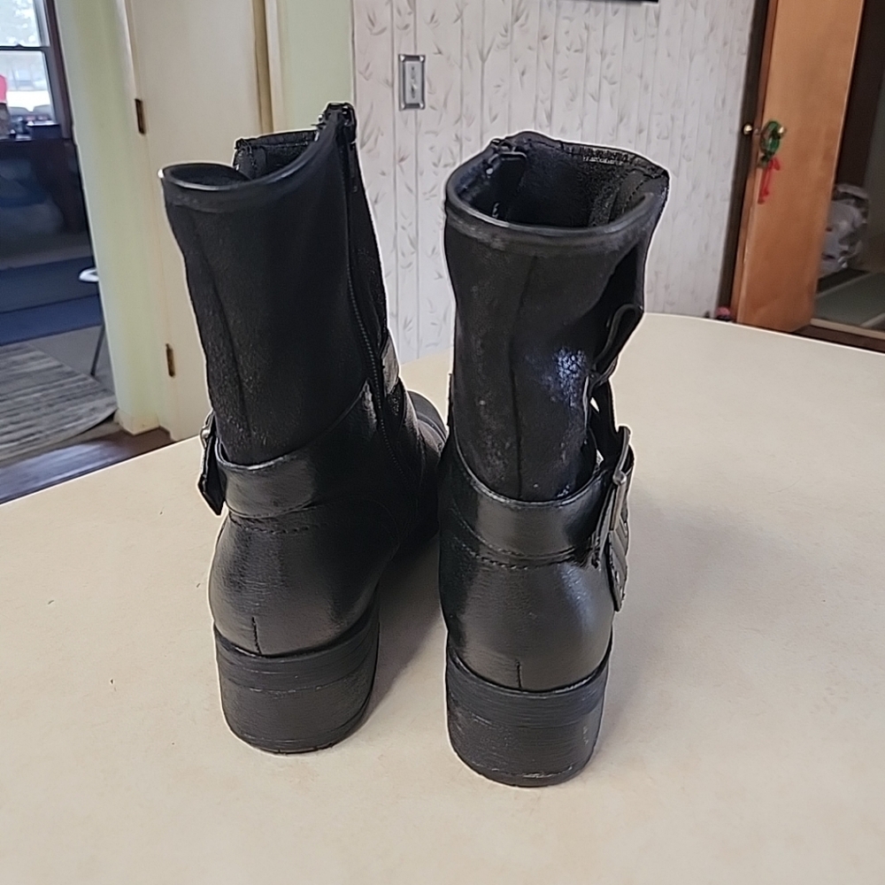 BearTraps Women's Winter Hailie Black Leather Boot Buckle Size 6.5 - Picture 3 of 10